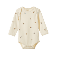 Nature Baby LONG SLEEVE BODYSUIT Mini Music Print