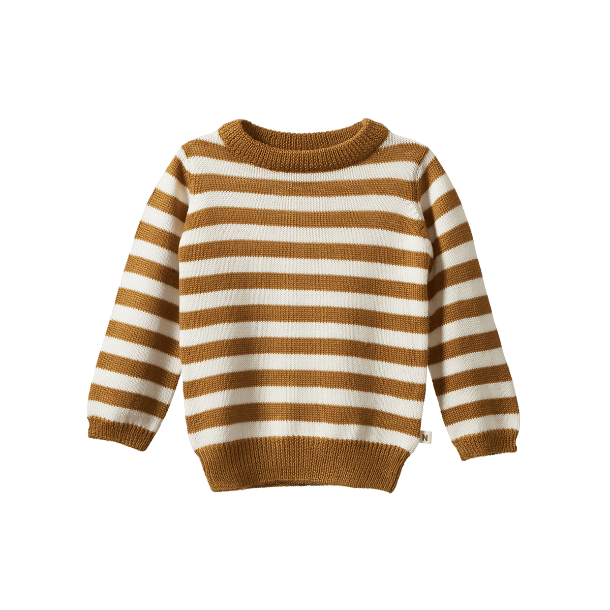 Nature Baby MERINO KNIT PULLOVER Toffee Stripe