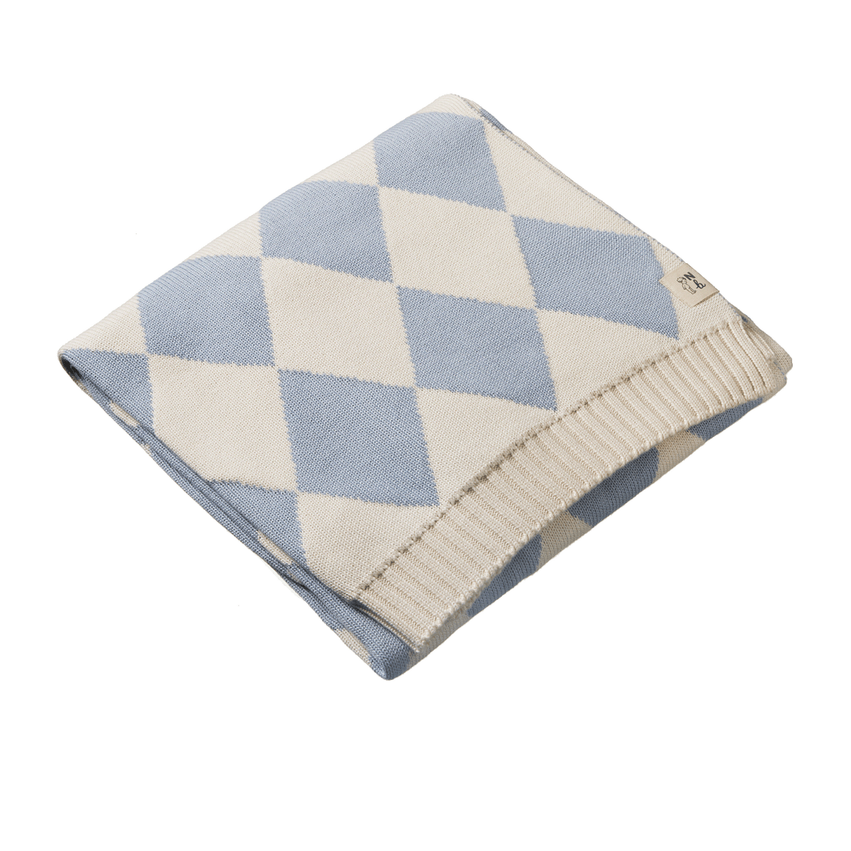 Nature Baby DUNE BLANKET Celestial Blue Diamond Knit