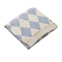 Nature Baby DUNE BLANKET Celestial Blue Diamond Knit