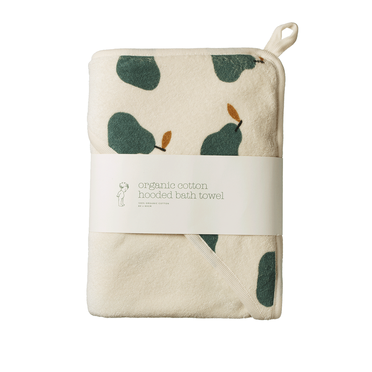 Nature Baby ORGANIC COTTON HOODED TOWEL - Pear Print