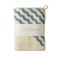 Nature Baby ORG COTTON HOODED TOWEL Waves Print
