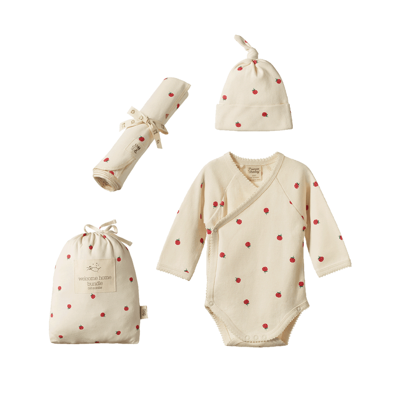 Nature Baby WELCOME HOME SET Raspberry Print