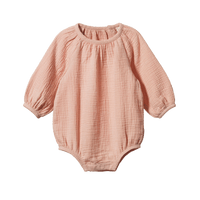 Nature Baby MEADOW BODYSUIT MUSLIN Rose Dust