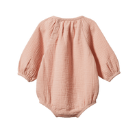 Nature Baby MEADOW BODYSUIT MUSLIN Rose Dust