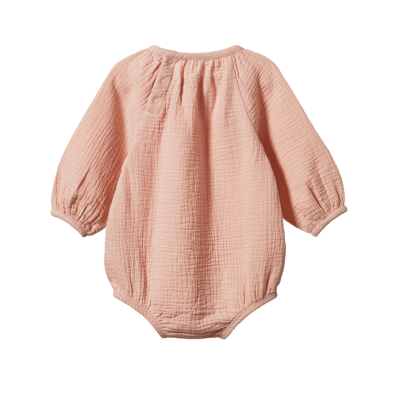 Nature Baby MEADOW BODYSUIT MUSLIN Rose Dust