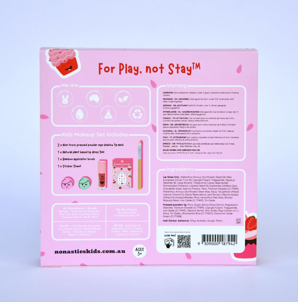 No Nasties Strawberry Cupcake No Nasties Natural Makeup Gift Set