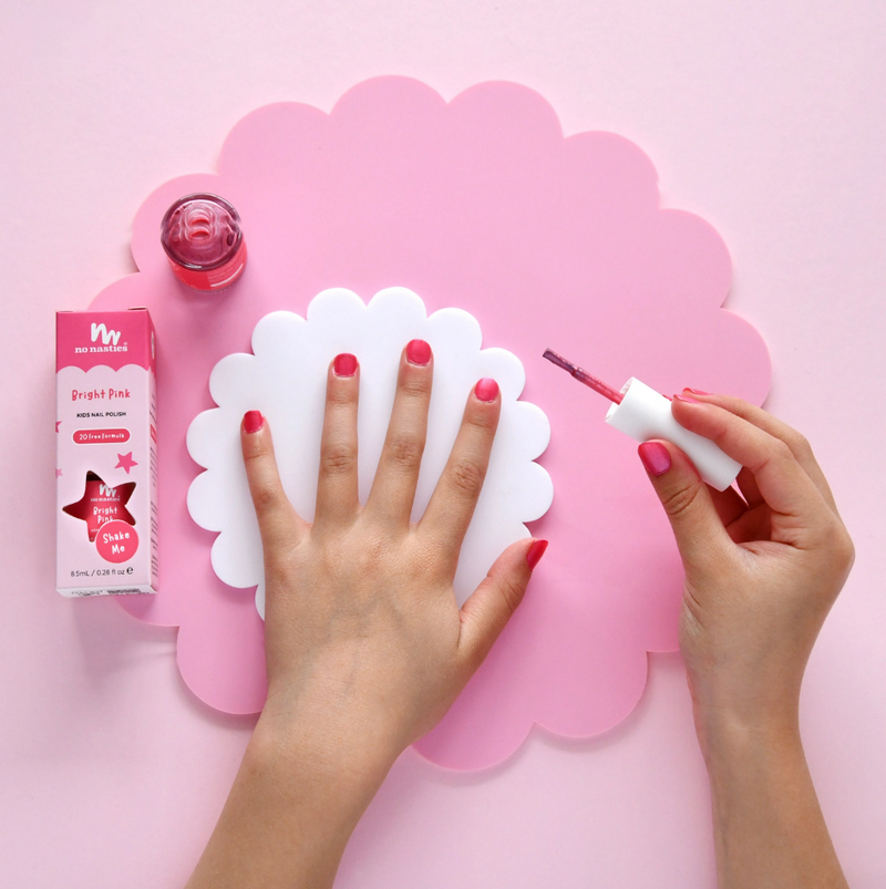No Nasties Bright Pink Water-Based Nail Polish For Kids - 8.5ml