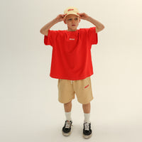 Olle Contrast Stitch Short Sleeve Tee Flame Red