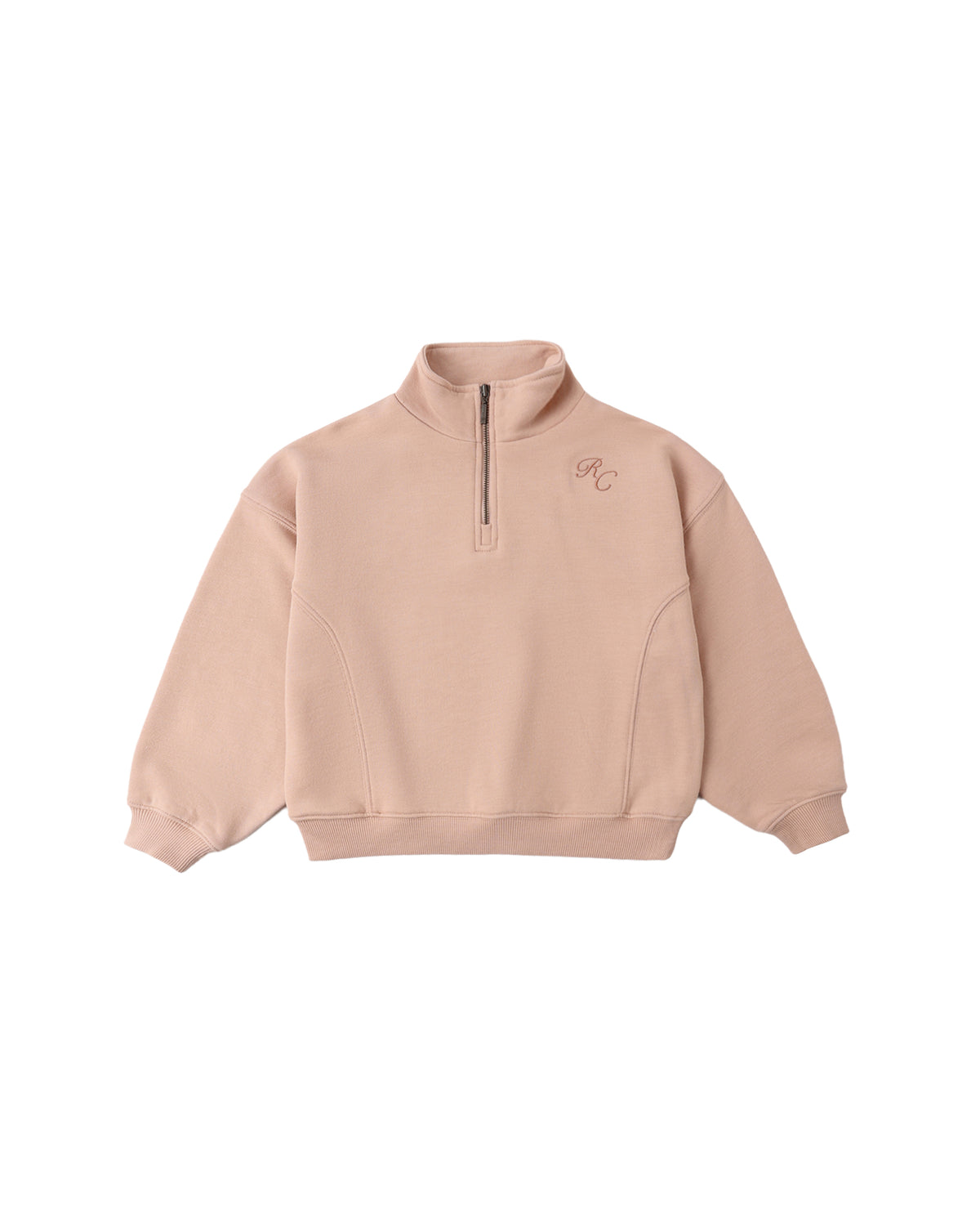Rylee and Cru Half Zip Sweatshirt - Melon