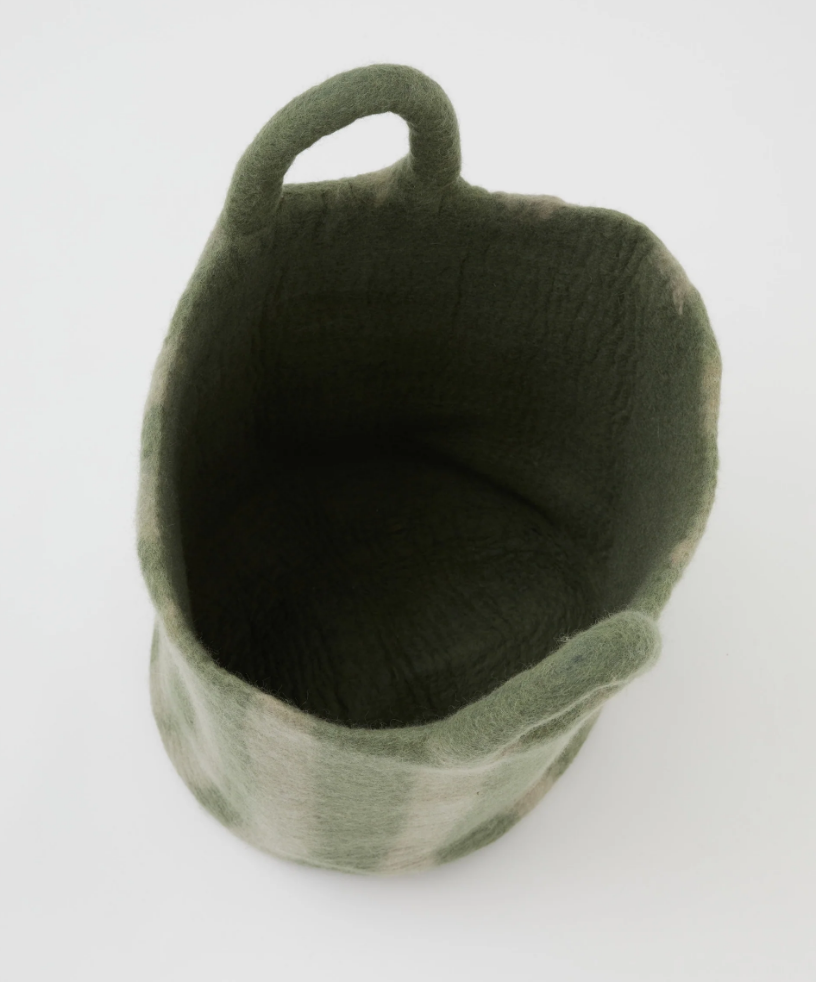 Phile Toy Basket in Green Stripe - Large