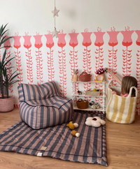 Phile Striped Toddler Lounger - Eggplant