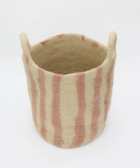 Phile Toy Basket in Pink Stripe - Large