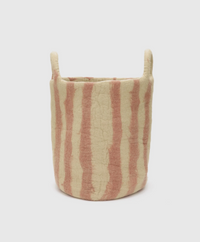 Phile Toy Basket in Pink Stripe - Large
