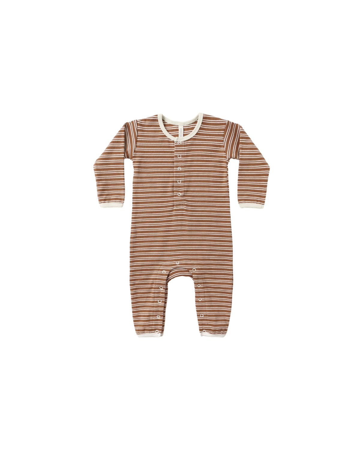 Quincy Mae RIBBED BABY JUMPSUIT || CEDAR MICRO STRIPE