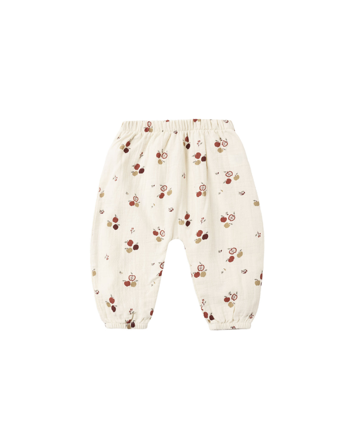 Quincy Mae WOVEN PANT APPLES - NATURAL