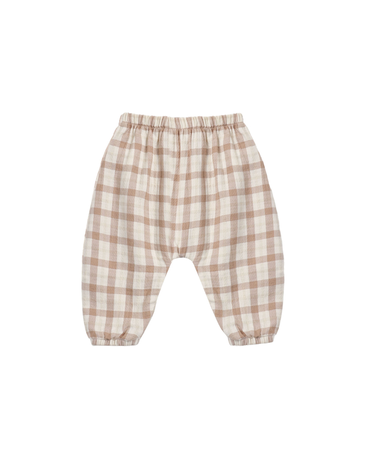 Quincy Mae WOVEN PANT RUSTIC PLAID - ALMOND