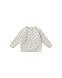 Quincy Mae KNIT SWEATER || HEATHERED BLUE