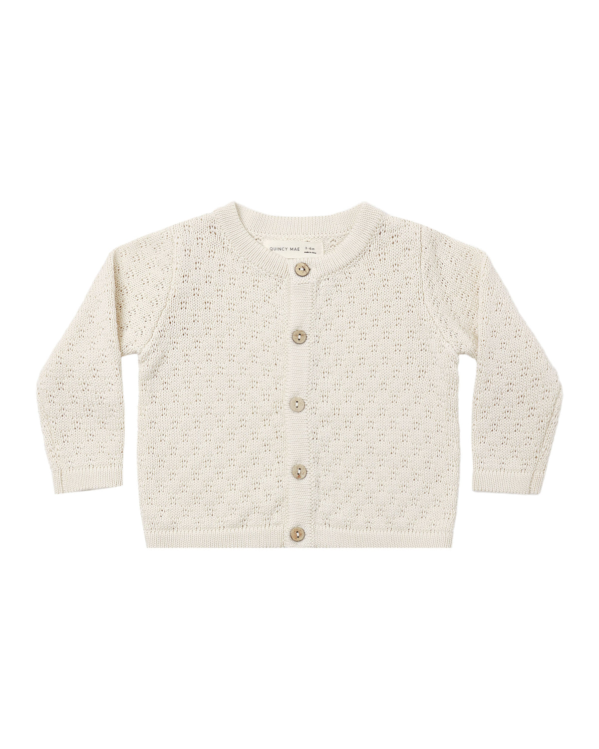 Quincy Mae KNIT CARDIGAN NATURAL