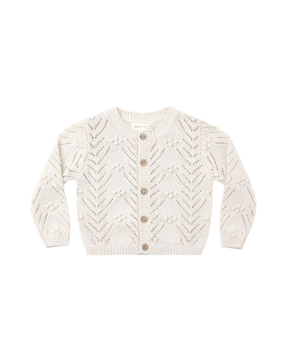 Quincy Mae KNIT CARDIGAN HEATHERED OATMEAL