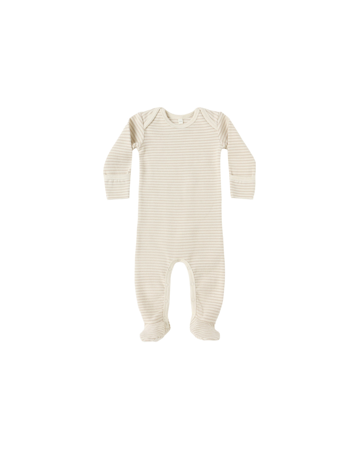 Quincy Mae Baby Footie Oat Micro Stripe