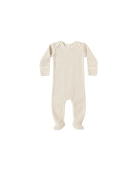 Quincy Mae Baby Footie Oat Micro Stripe