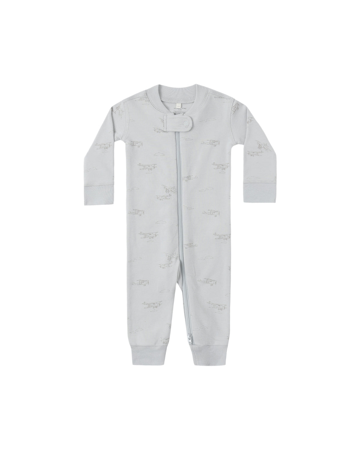 Quincy Mae Zip Long Sleeve Sleeper - Airplane- SKY