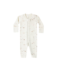 Quincy Mae Zip Long sleeve Sleeper - Farm - IVORY