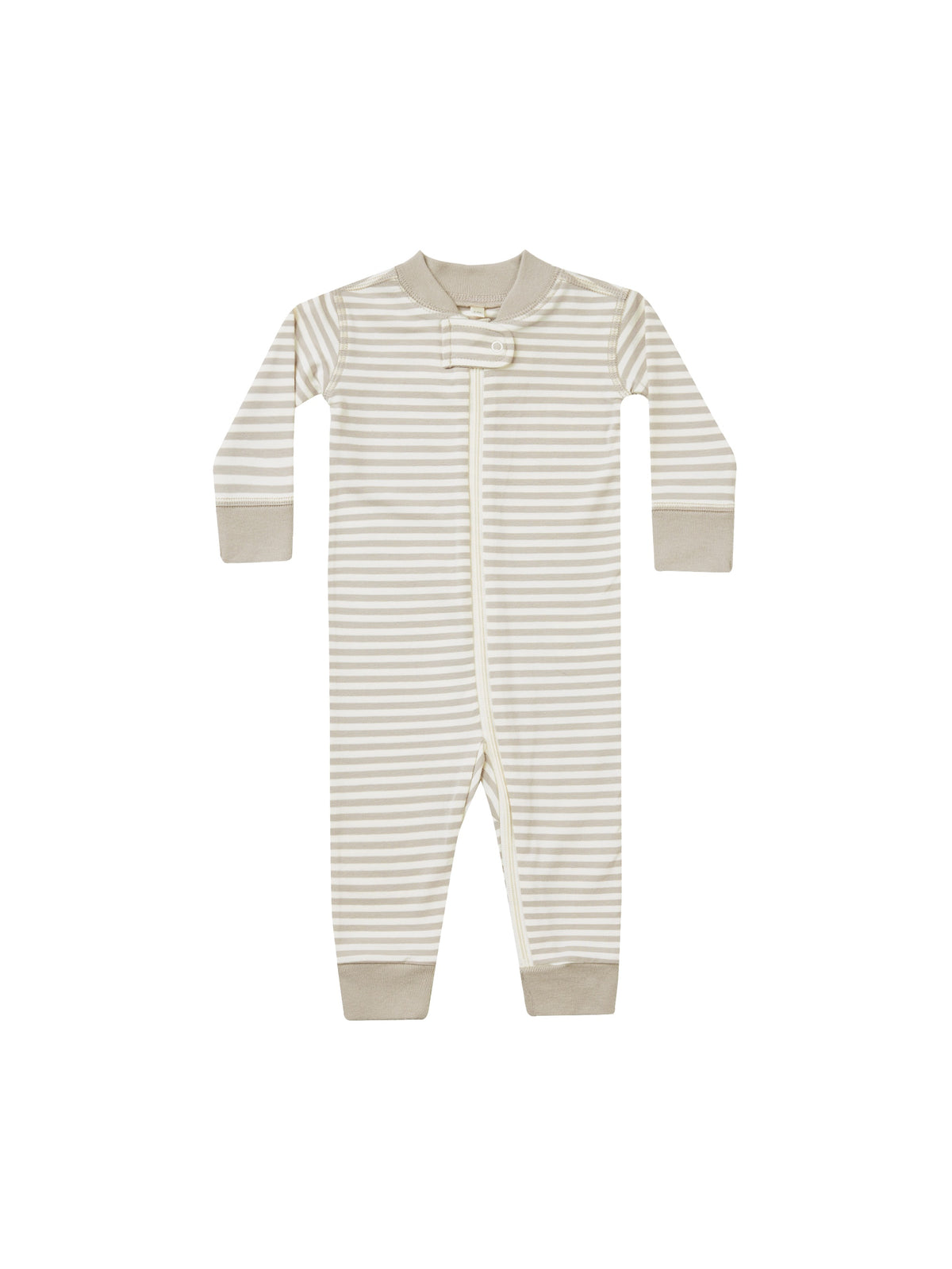 Quincy Mae Zip Long Sleeve Sleeper Ash Stripe