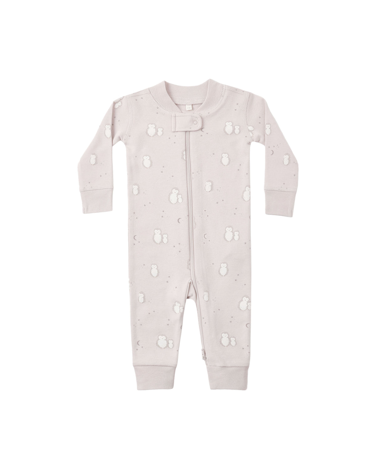 Quincy Mae ZIP LONG SLEEVE SLEEPER OWLS - LILAC