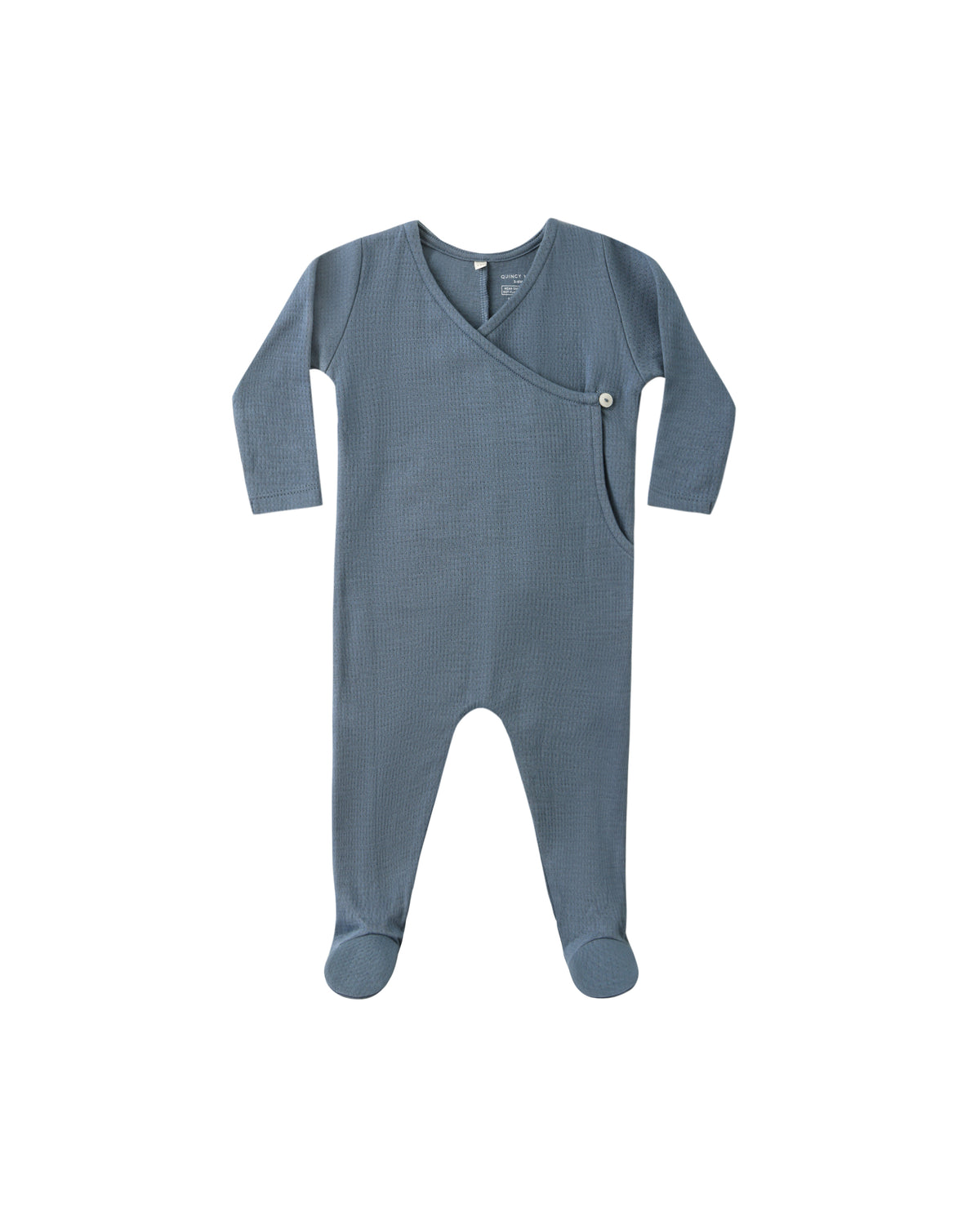 Quincy Mae Pointelle Wrap Footie - Ocean