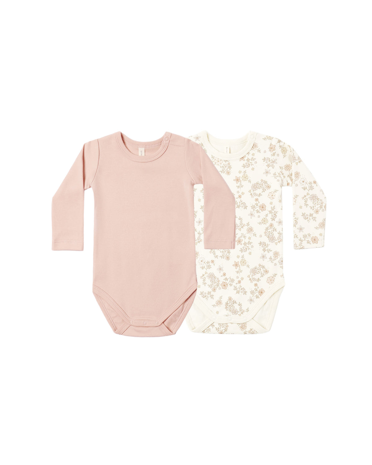 Quincy Mae JERSEY BODYSUIT, 2 PACK FLORAL VINE, DUSTY ROSE