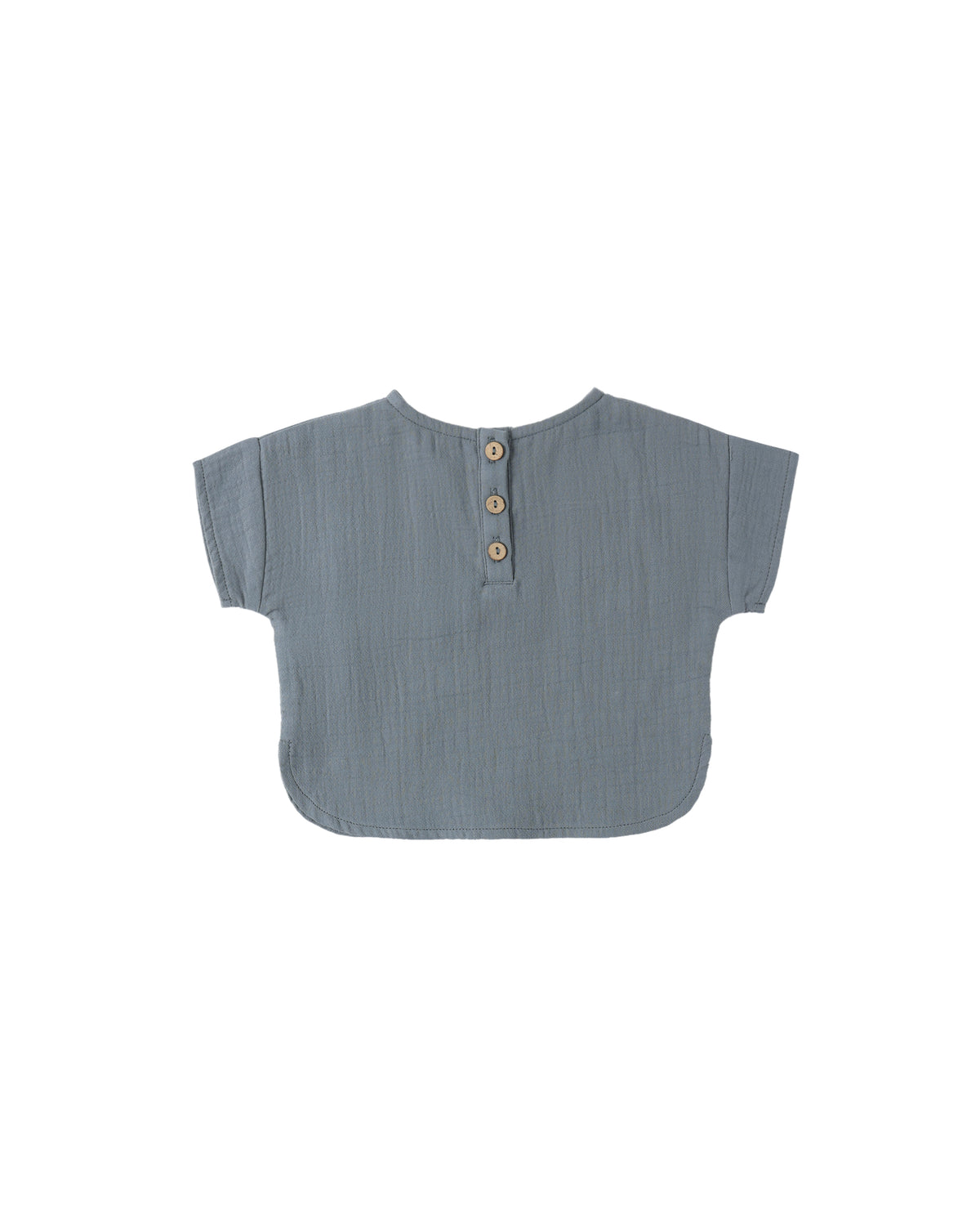Quincy Mae Woven Boxy Top - Ocean
