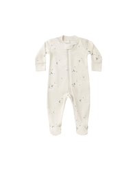 Quincy Mae Zip Long Sleeve Sleeper Footie - Moons - Natural
