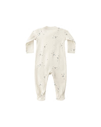 Quincy Mae Zip Long Sleeve Sleeper Footie - Moons - Natural