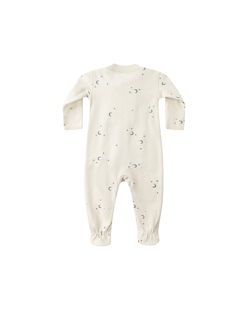 Quincy Mae Zip Long Sleeve Sleeper Footie - Moons - Natural