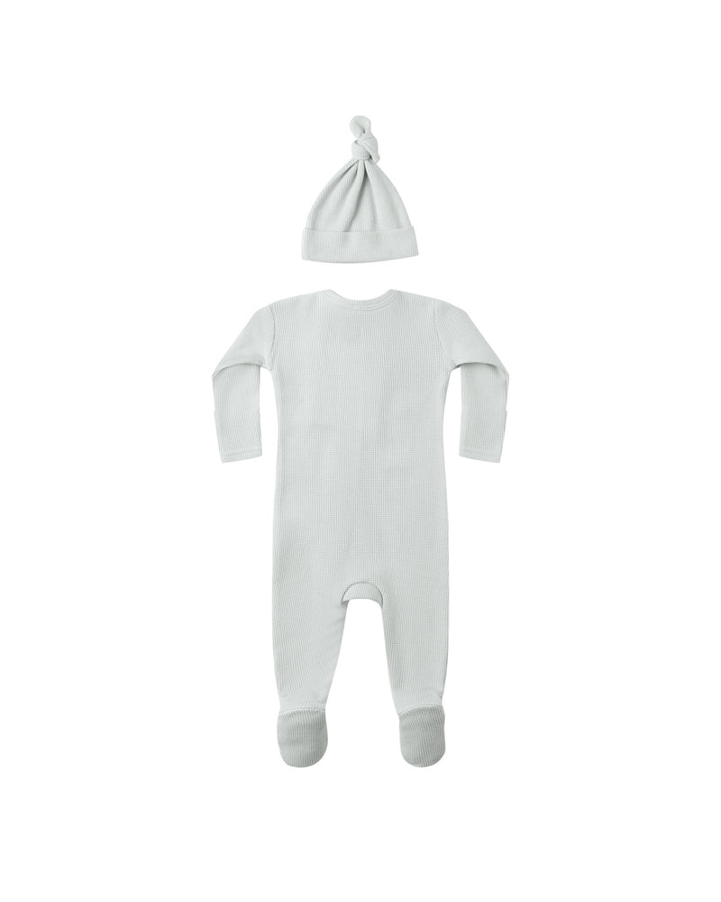 Quincy Mae Waffle Sleep Suit Ice Blue
