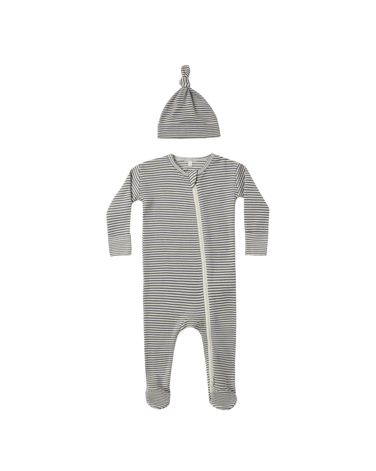 Quincy Mae WAFFLE SLEEP SET MIDNIGHT MICROSTRIPE