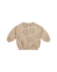 Quincy Mae RELAXED FLEECE SWEATSHIRT LIONS-LATTE