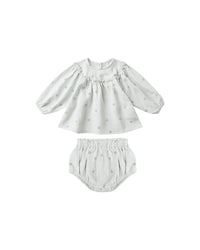 Quincy Mae Mia Top and Bloomer Set Twinkle Blue