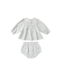 Quincy Mae Mia Top and Bloomer Set Twinkle Blue
