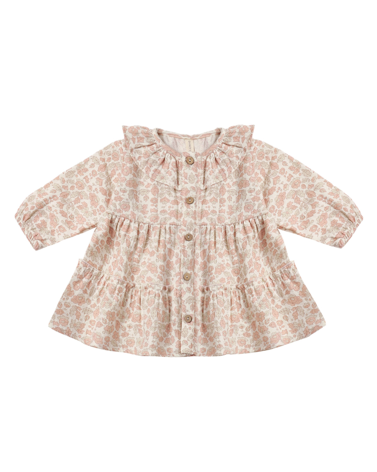 Quincy Mae RUFFLE COLLAR BUTTON DRESS PINK BLOSSOM