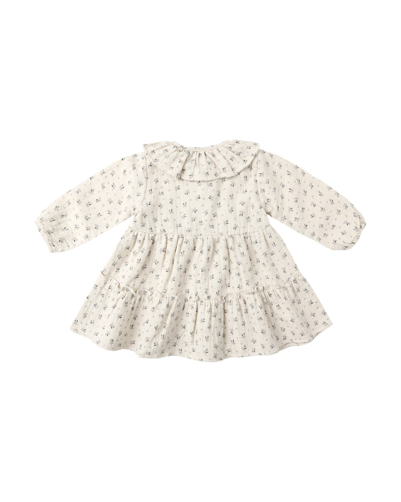 Quincy Mae RUFFLE COLLAR BUTTON DRESS || BLUEBELL