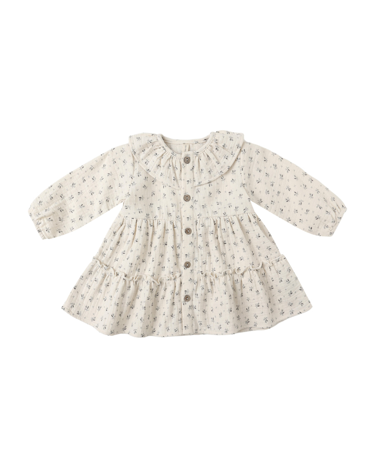 Quincy Mae RUFFLE COLLAR BUTTON DRESS || BLUEBELL