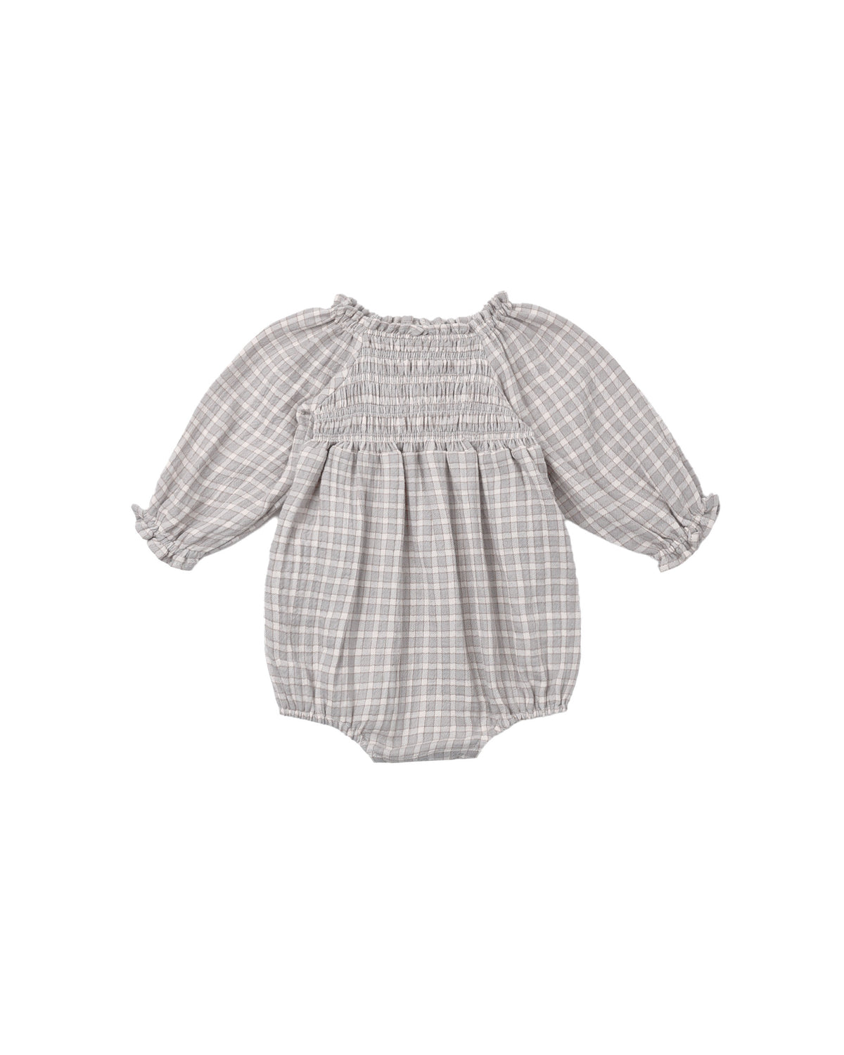 Quincy Mae EDEN ROMPER BLUE GINGHAM - CLOUD