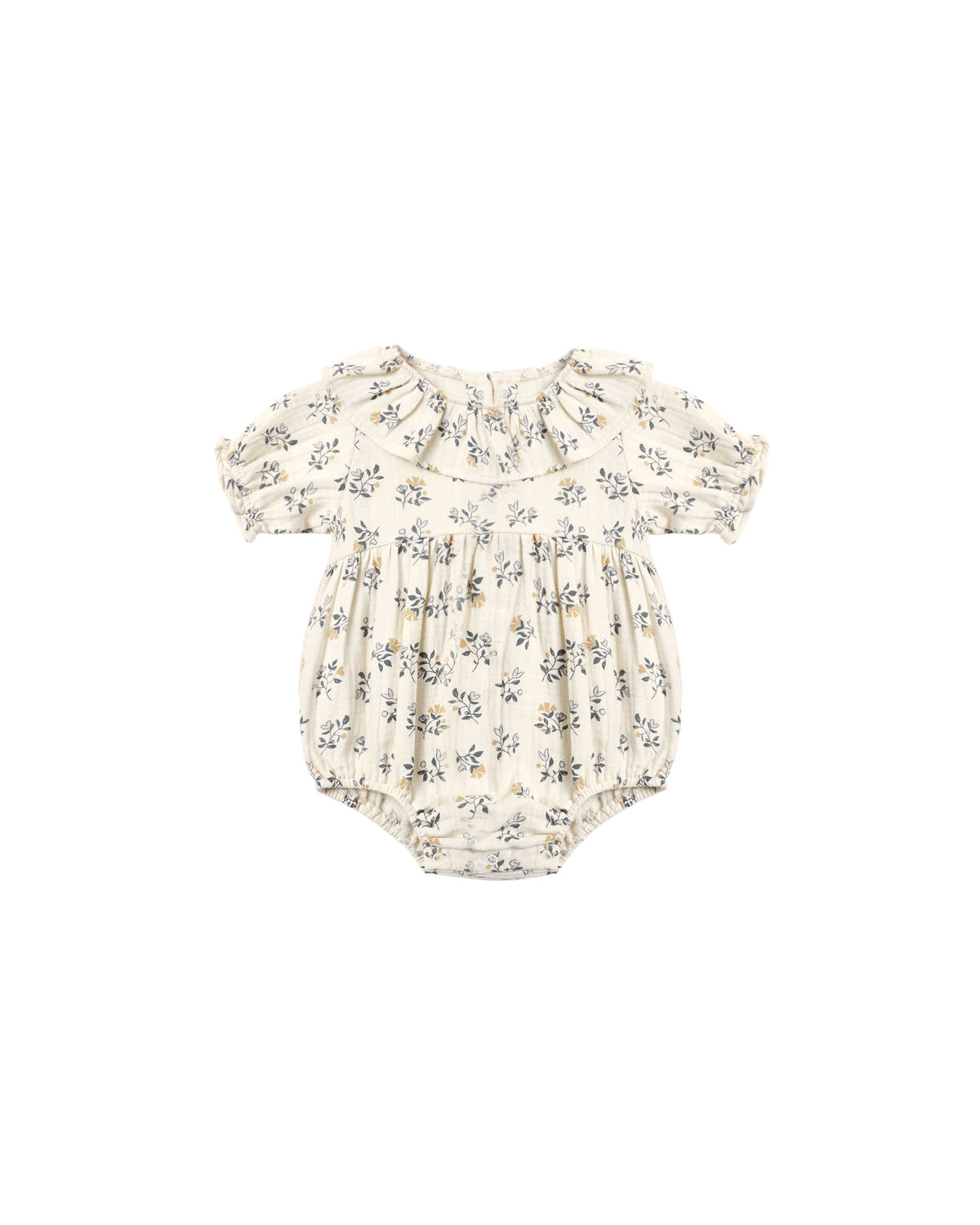 Quincy Mae COLLARED ROMPER FRENCH FLORAL - NATURAL