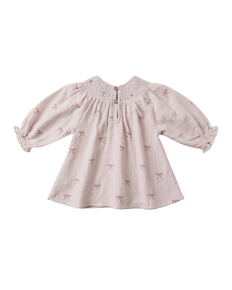 Quincy Mae V Smocked Dress Lilac Bows