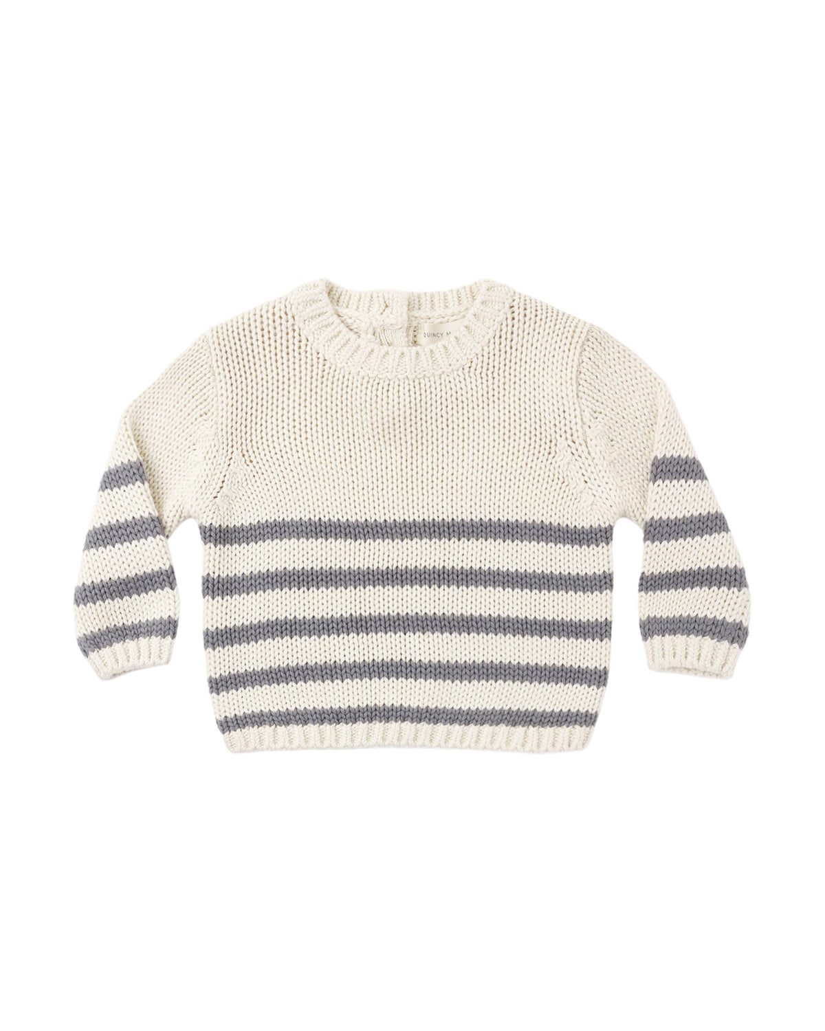 Quincy Mae REX SWEATER SLATE STRIPE