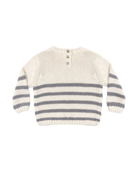 Quincy Mae REX SWEATER SLATE STRIPE