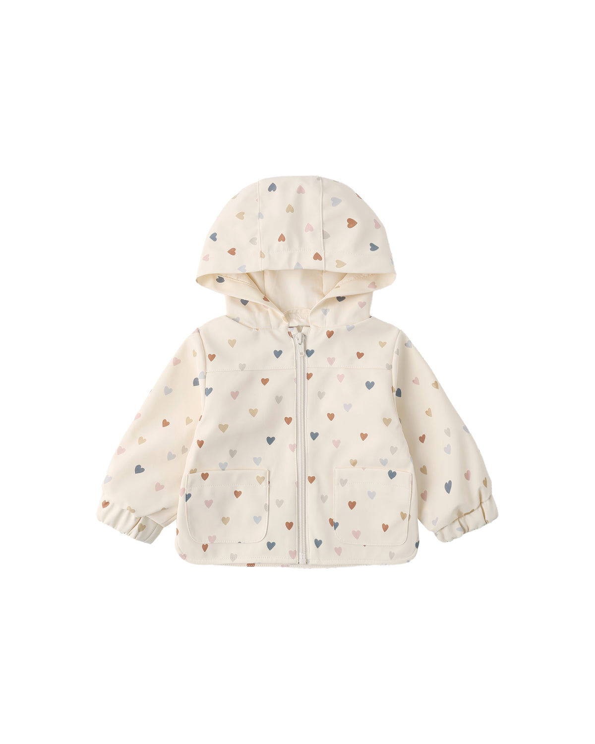 Quincy Mae Rain Coat Confetti Heart Small